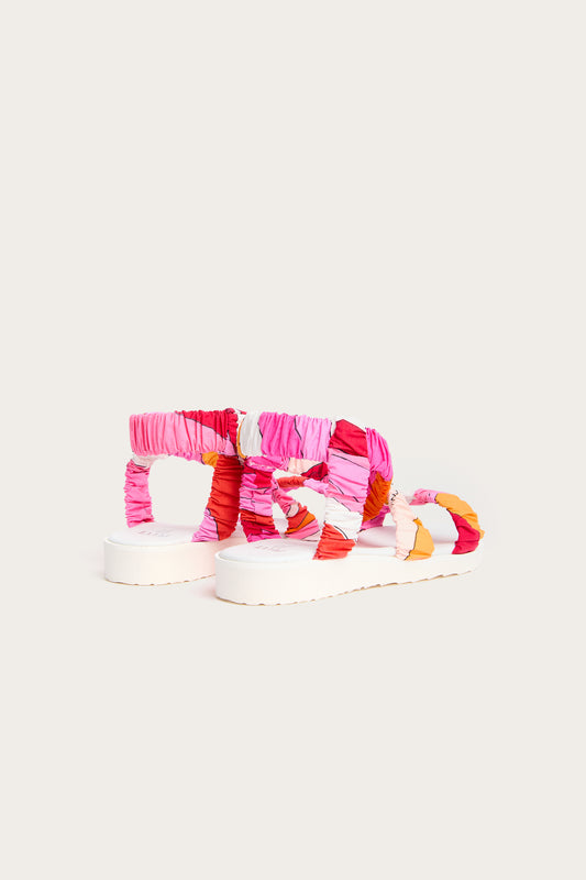 Iride Print Cross-Strap Sandals
