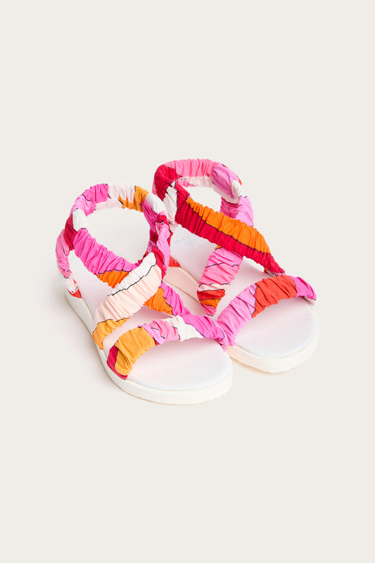 Iride Print Cross-Strap Sandals