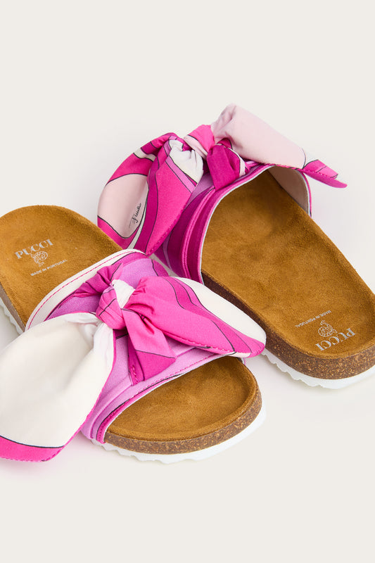 Onde Print Bow Sandals