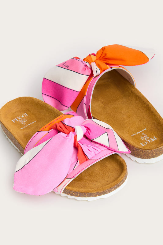 Iride Print Bow Sandals