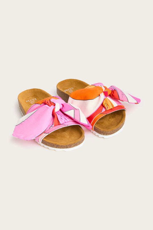 Iride Print Bow Sandals