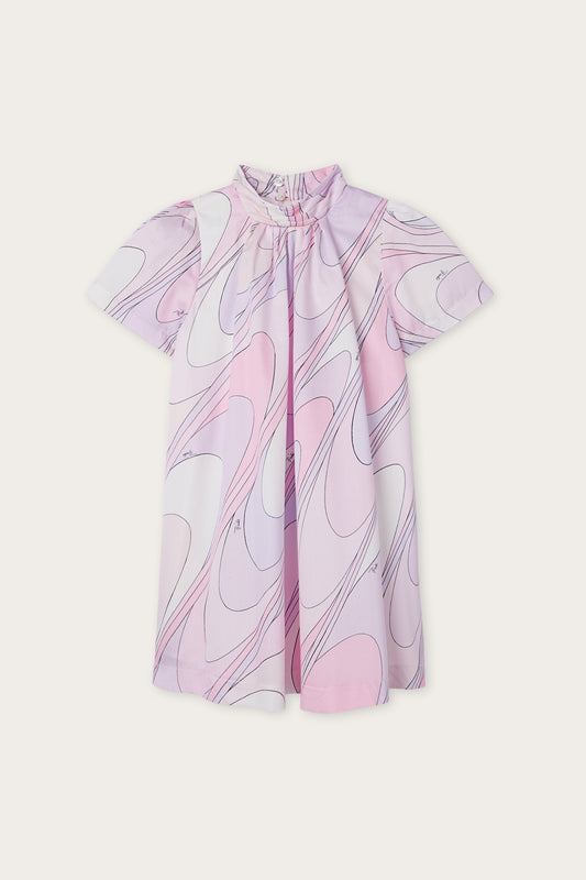 Onde Print Satin Dress