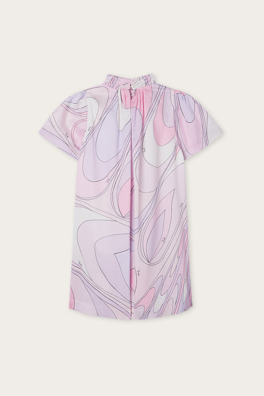 Onde Print Satin Dress