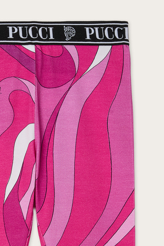 Marmo Print Leggings with Waistband