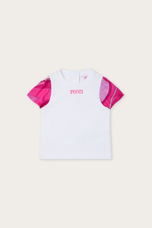 T-shirt with Logo and Printed Sleeves