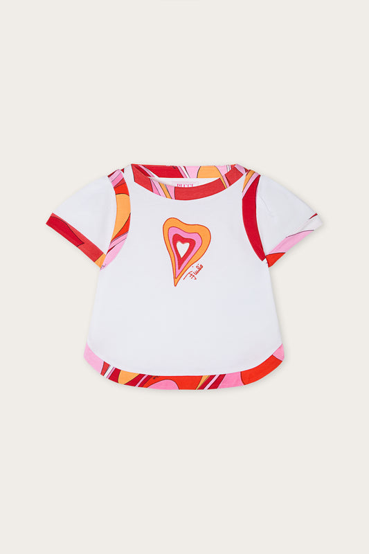 T-shirt with Printed Trim