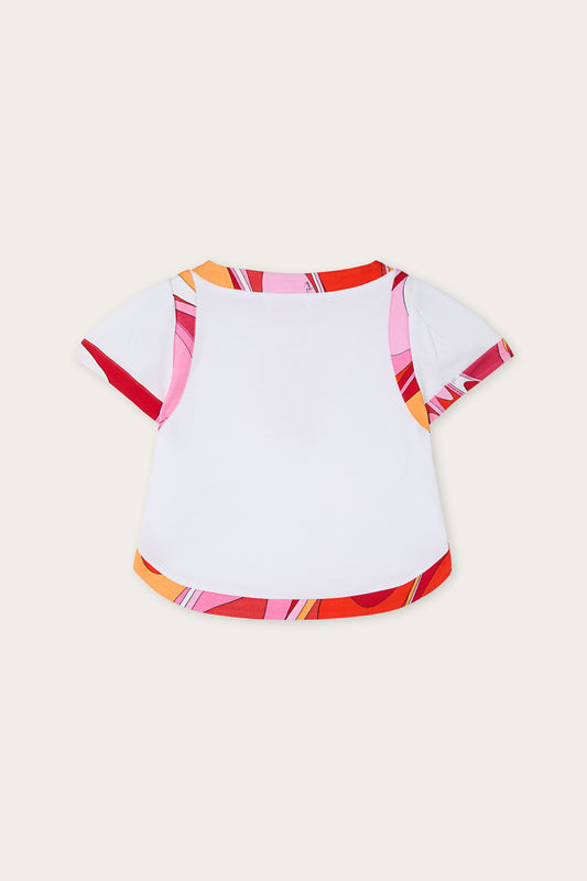 T-shirt with Printed Trim