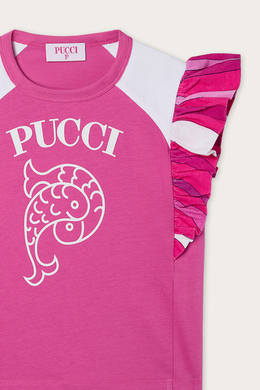 T-shirt with Printed Sleeves