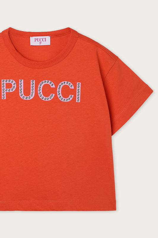 T-shirt with Decorated Logo