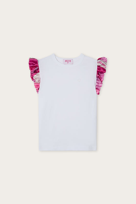 T-shirt with Satin Sleeves