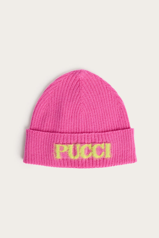 Wool and Cashmere Beanie with Logo