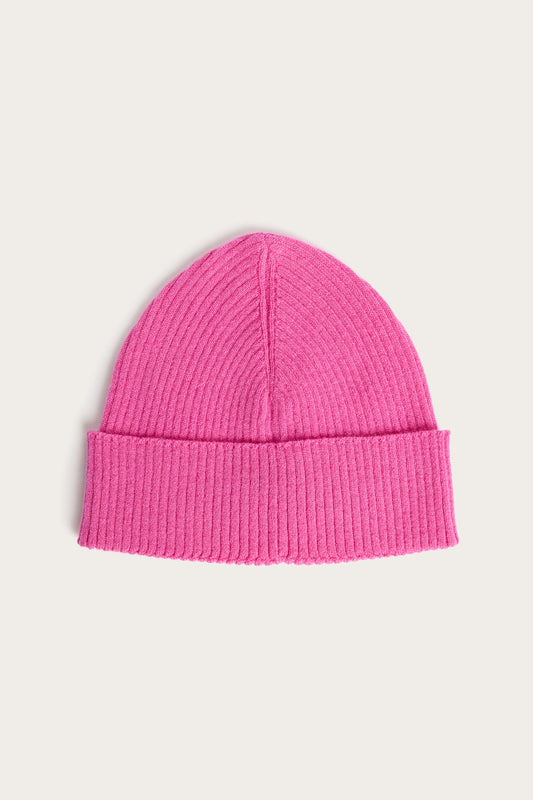 Wool and Cashmere Beanie with Logo