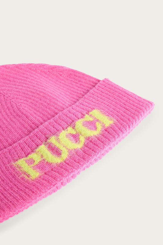 Wool and Cashmere Beanie with Logo