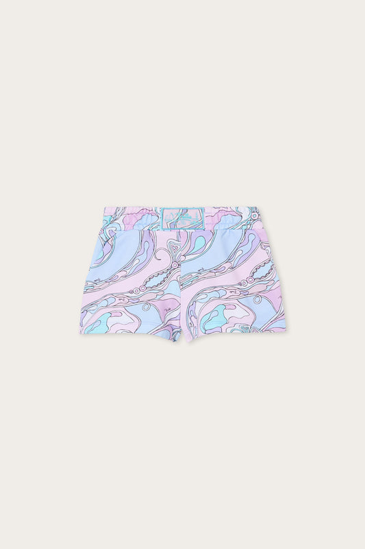 Shorts in Jersey in Stampa Orchidee