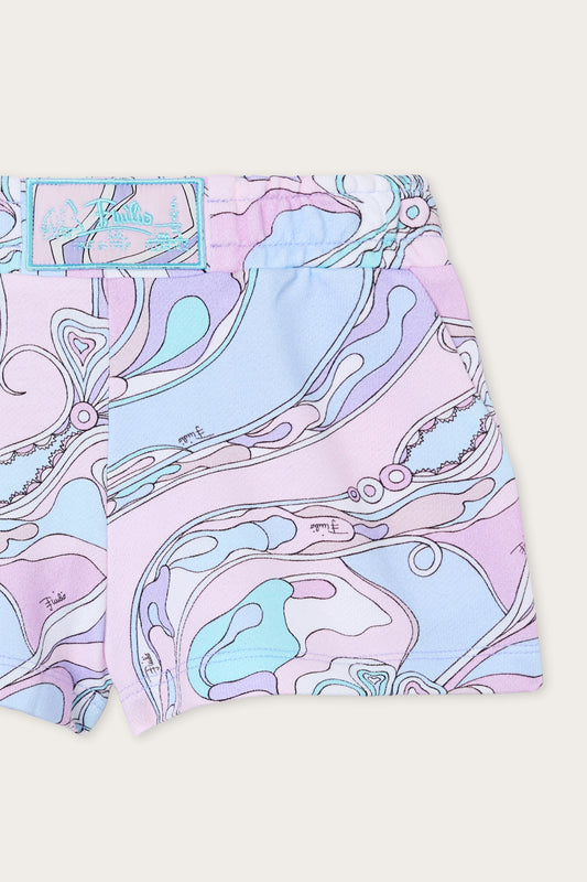 Shorts in Jersey in Stampa Orchidee