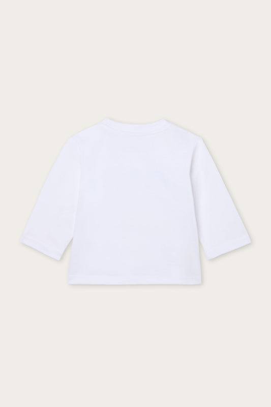 T-shirt a Maniche Lunghe in Cotone Biologico con Logo