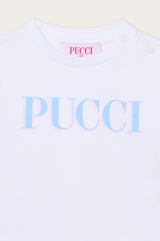 T-shirt a Maniche Lunghe in Cotone Biologico con Logo