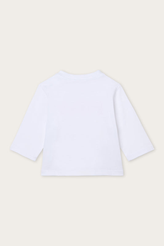 T-shirt a Maniche Lunghe in Cotone Biologico con Logo