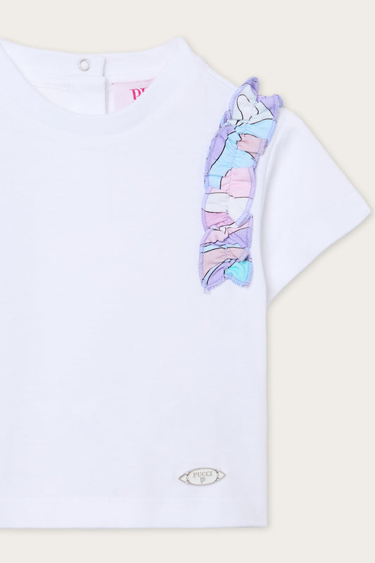 T-shirt in Cotone Biologico con Ruches