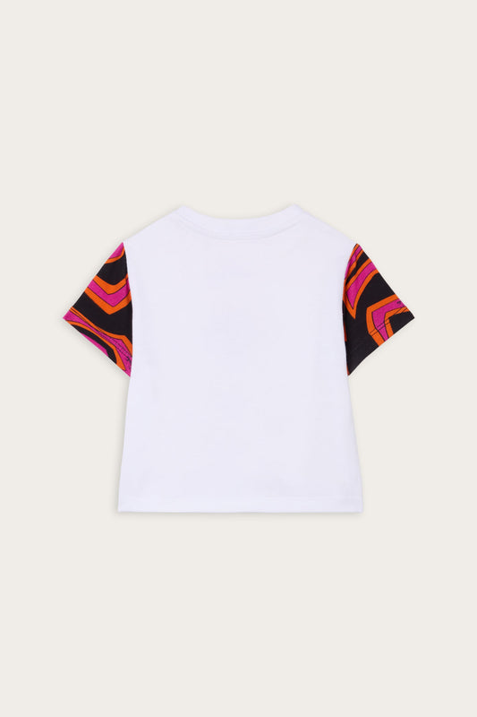 Organic Cotton T-Shirt with Printed Sleeves