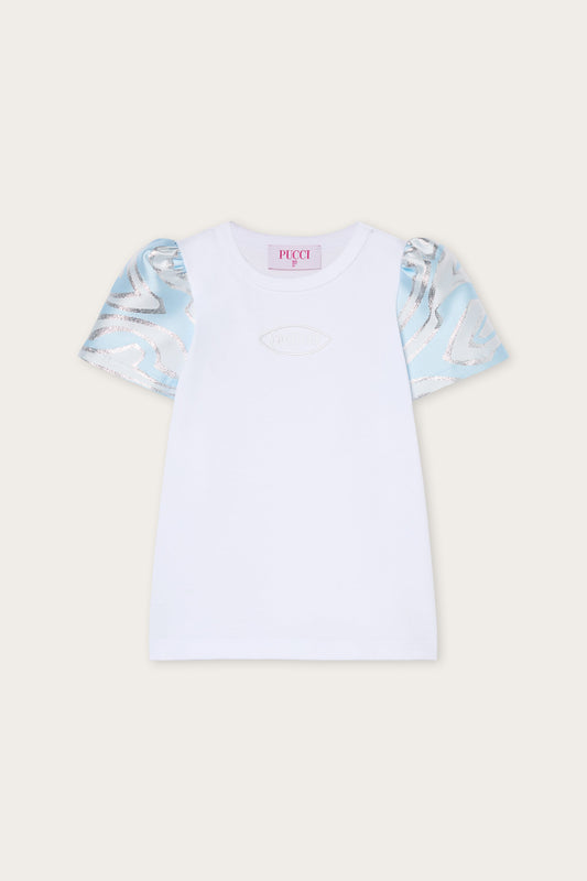 Organic Cotton T-Shirt with Lurex Sleeves