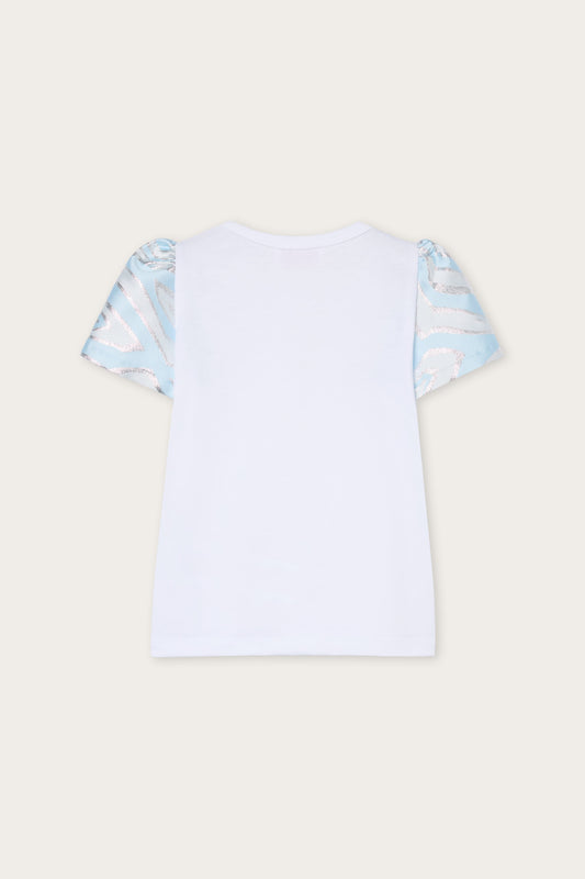 Organic Cotton T-Shirt with Lurex Sleeves