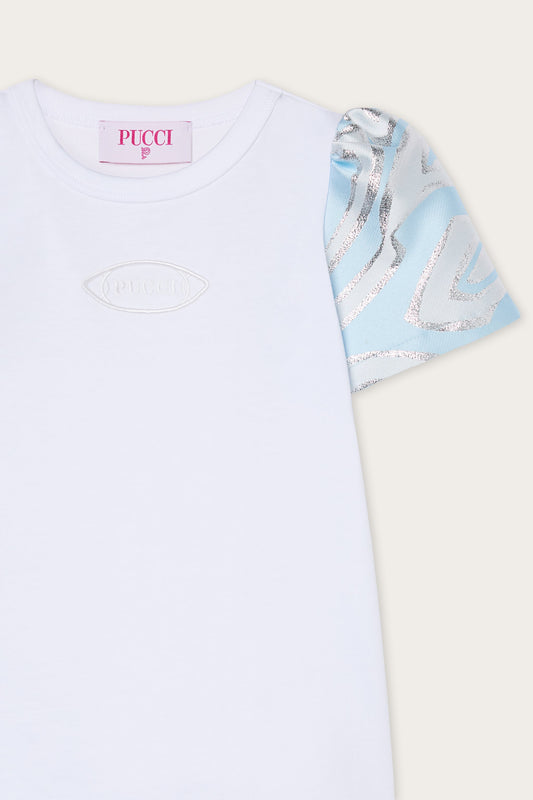 Organic Cotton T-Shirt with Lurex Sleeves