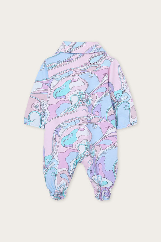 Orchidee Print Baby Romper in Cotton Jersey