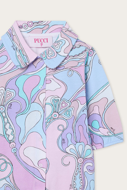 Orchidee Print Baby Romper in Cotton Jersey